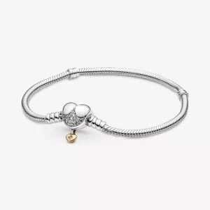 (imagen para) Pulsera de cadena de serpiente con corazón de Disney Princess Pandora Moments - 569563C01