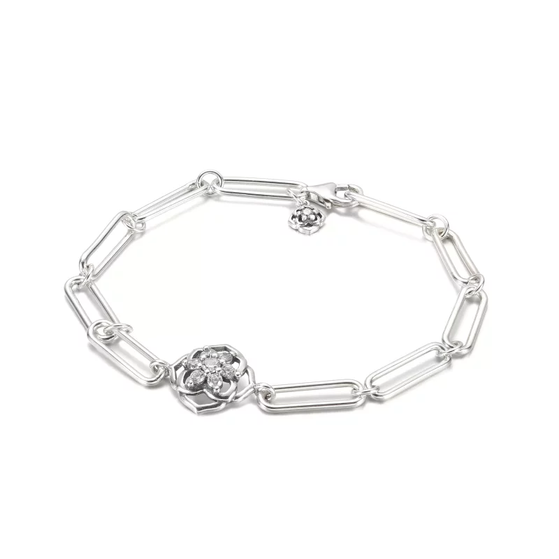 (imagen para) Pulsera de enlace con pétalos de rosa PANDORA - 599409C01 - Ver 2