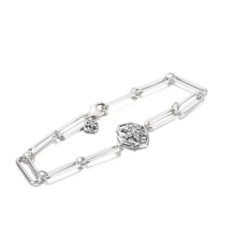 (imagen para) Pulsera de enlace con pétalos de rosa PANDORA - 599409C01 - Ver 5