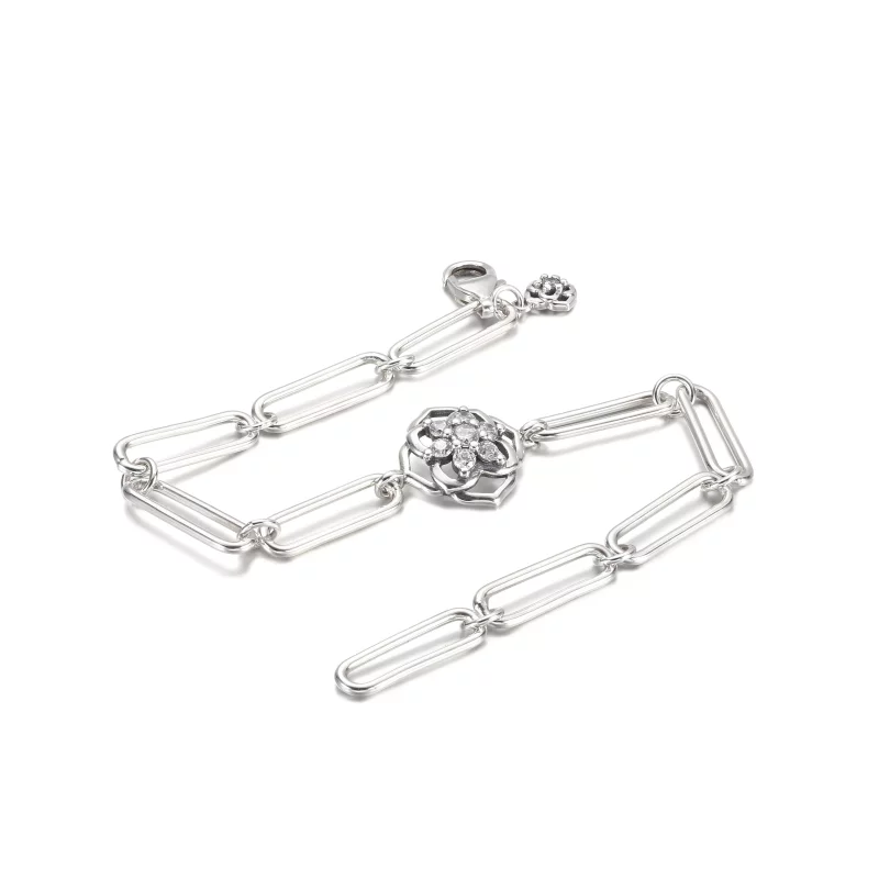 (imagen para) Pulsera de enlace con pétalos de rosa PANDORA - 599409C01 - Ver 6