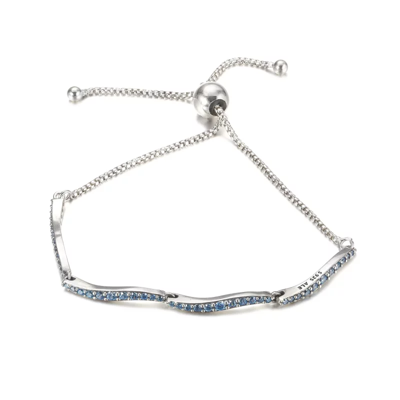 (imagen para) Pulsera deslizante PANDORA Azul Ondulada - 599436C01 - Ver 2