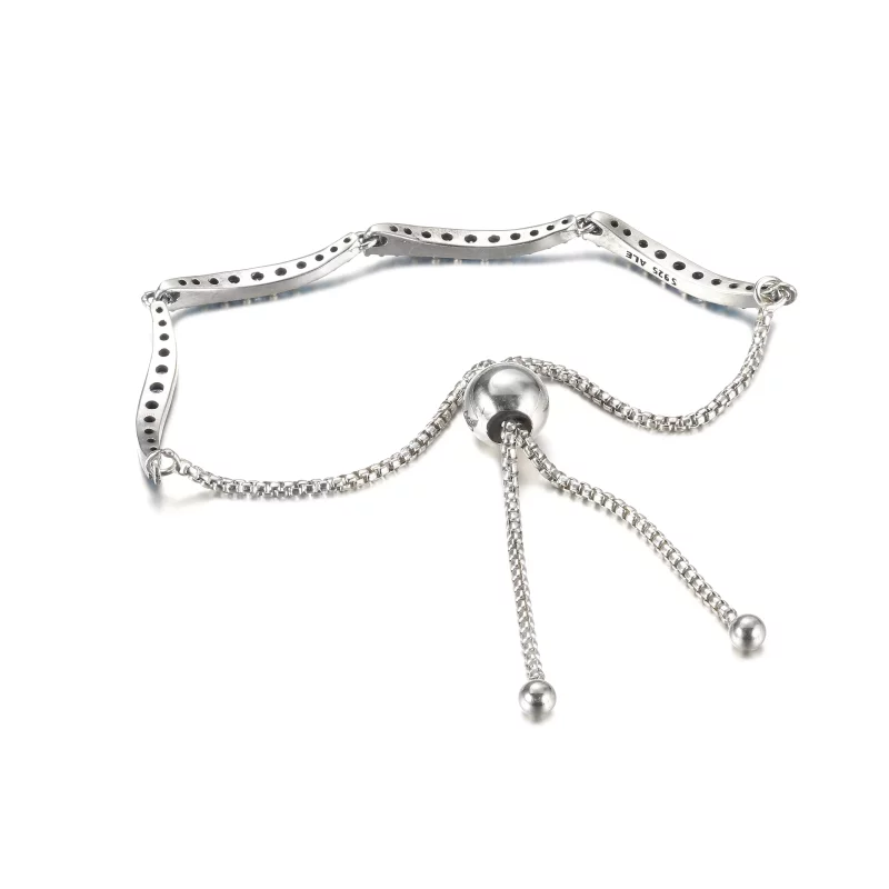 (imagen para) Pulsera deslizante PANDORA Azul Ondulada - 599436C01 - Ver 5