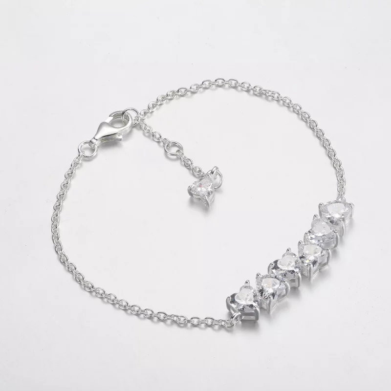 (imagen para) Pulsera Pandora con cadena de corazones brillantes y sin fin - 591162C01 - Ver 2