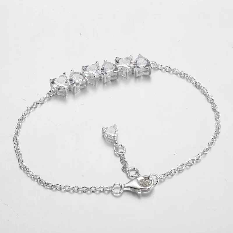 (imagen para) Pulsera Pandora con cadena de corazones brillantes y sin fin - 591162C01 - Ver 3
