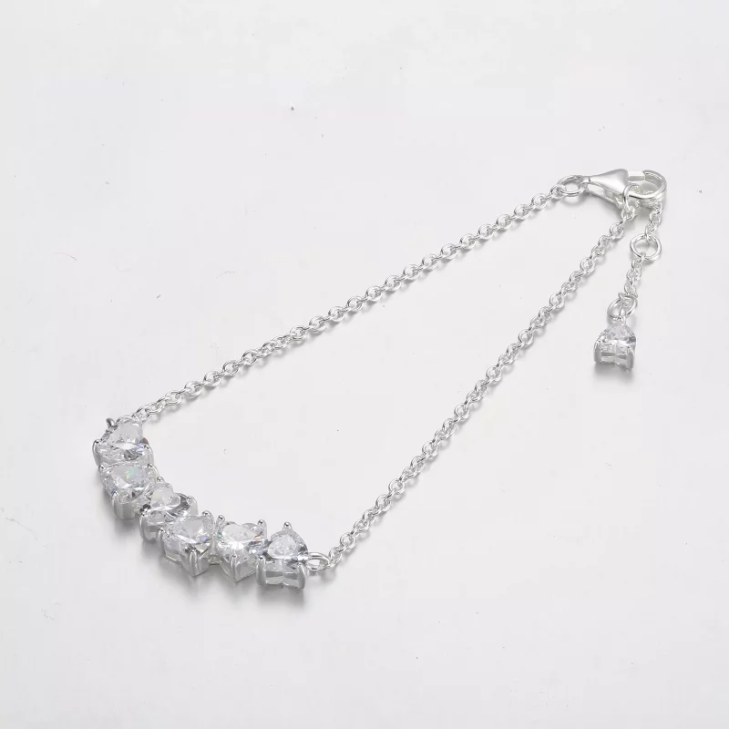 (imagen para) Pulsera Pandora con cadena de corazones brillantes y sin fin - 591162C01 - Ver 4
