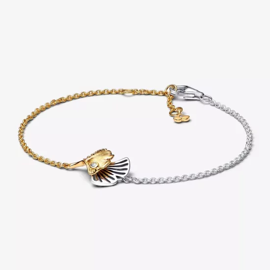 (imagen para) Pulsera Pandora Ginkgo en plata de ley y cadena bañada en oro de 14k - 562427C01