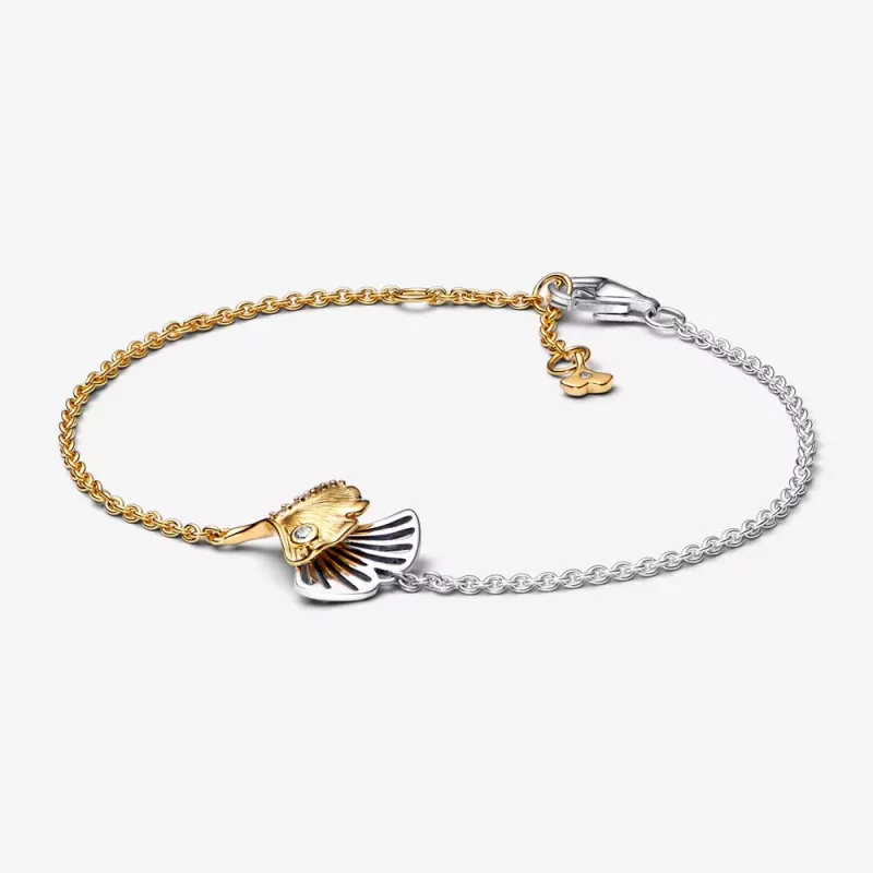 (imagen para) Pulsera Pandora Ginkgo en plata de ley y cadena bañada en oro de 14k - 562427C01