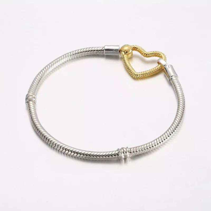 (imagen para) Pulsera Pandora Moments con cadena de serpiente y cierre de corazón - 569539C00 - Ver 2