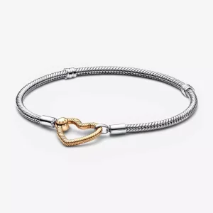 (imagen para) Pulsera Pandora Moments con cadena de serpiente y cierre de corazón - 569539C00