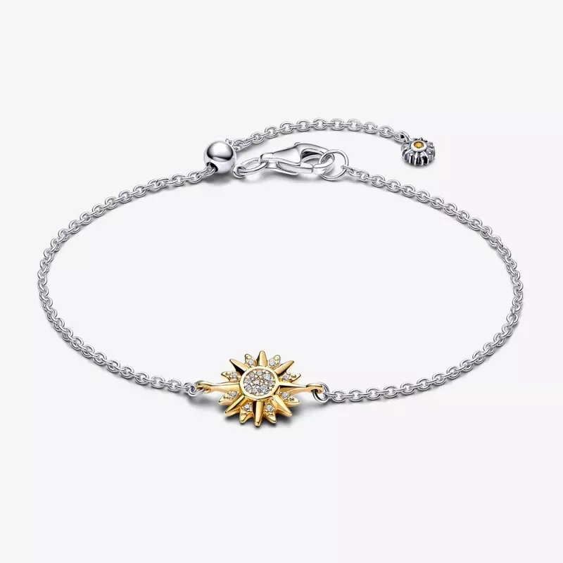 (imagen para) Pulsera Pandora Sun en plata de ley y baño de oro de 14k - 562837C01