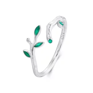 (imagen para) Anillo abierto con forma de hoja estilo PANDORA - BSR517-E