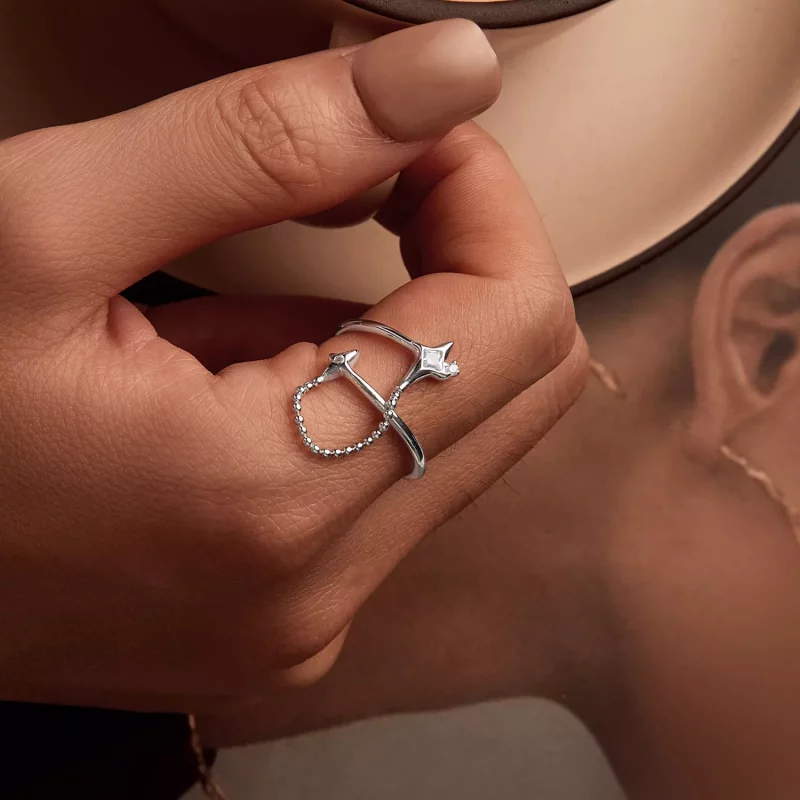 (imagen para) Anillo abierto estilo PANDORA Starlight - BSR519-E - Ver 5