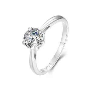 (imagen para) Anillo de moissanita brillante de 1 ct estilo PANDORA (un certificado) - MSR044