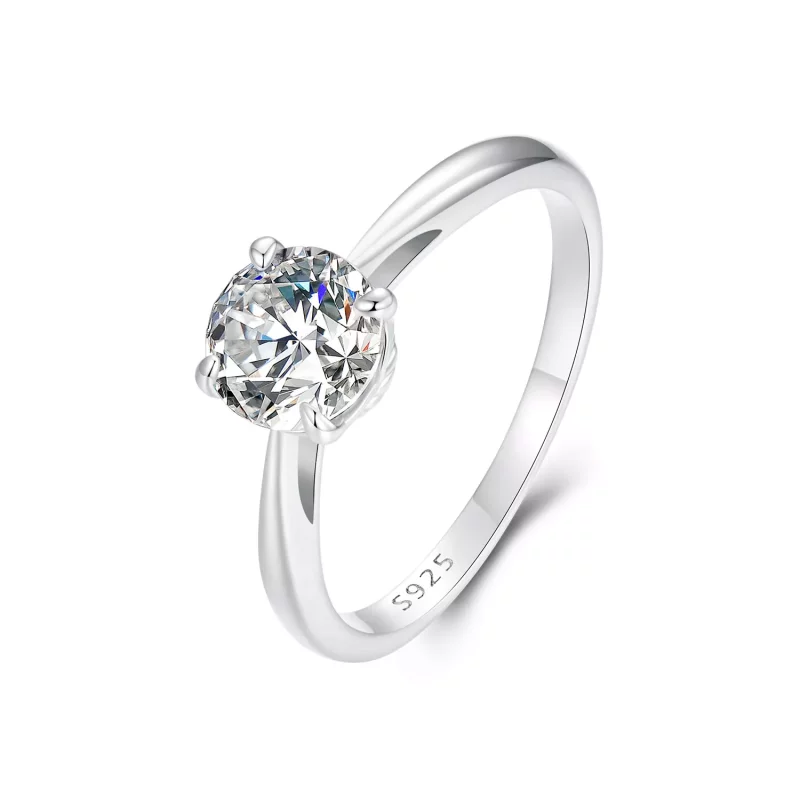 (imagen para) Anillo de moissanita brillante de 1 ct estilo PANDORA (un certificado) - MSR044