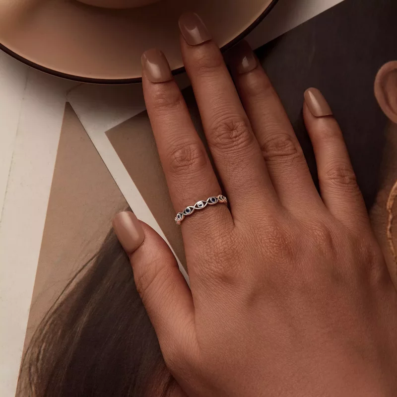 (imagen para) Anillo de ojo de diablo estilo PANDORA - BSR212 - Ver 2