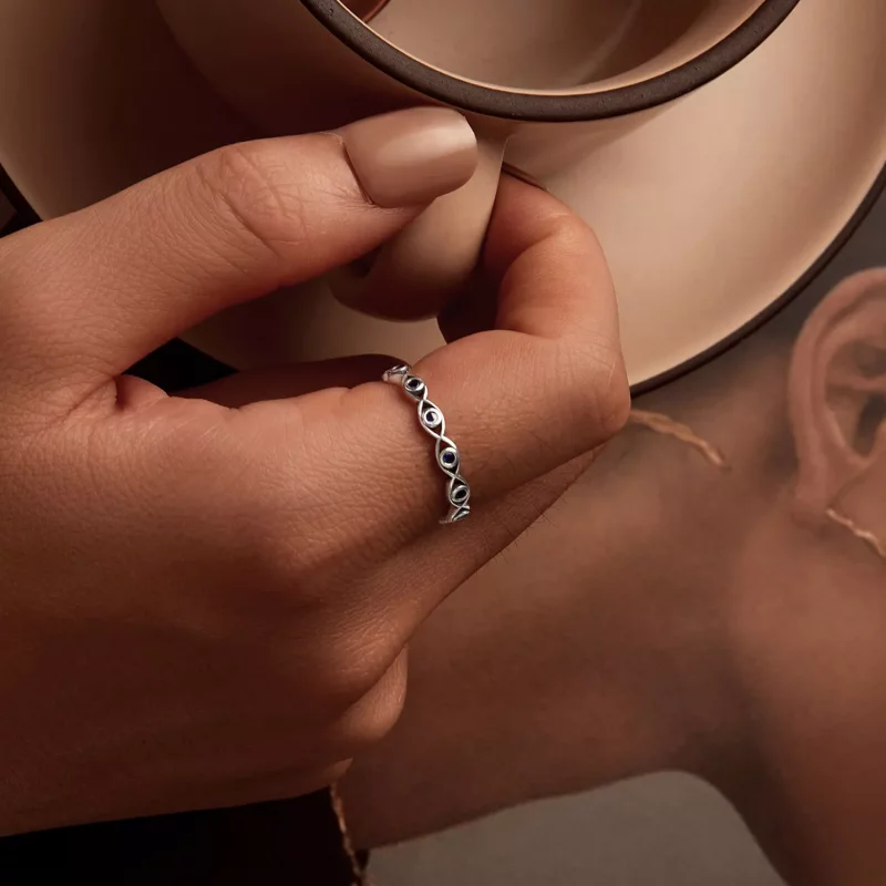 (imagen para) Anillo de ojo de diablo estilo PANDORA - BSR212 - Ver 3
