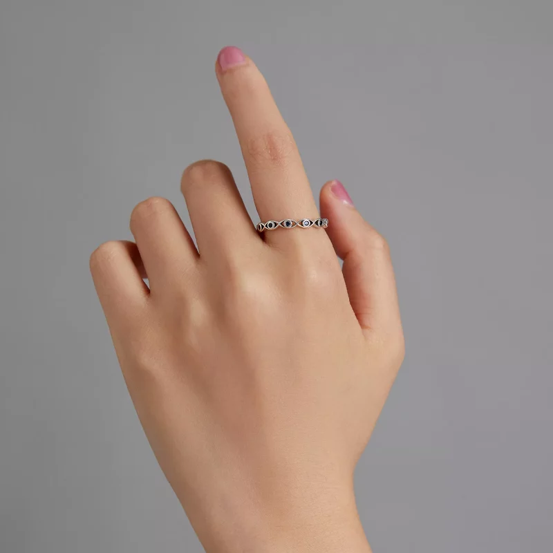 (imagen para) Anillo de ojo de diablo estilo PANDORA - BSR212 - Ver 8
