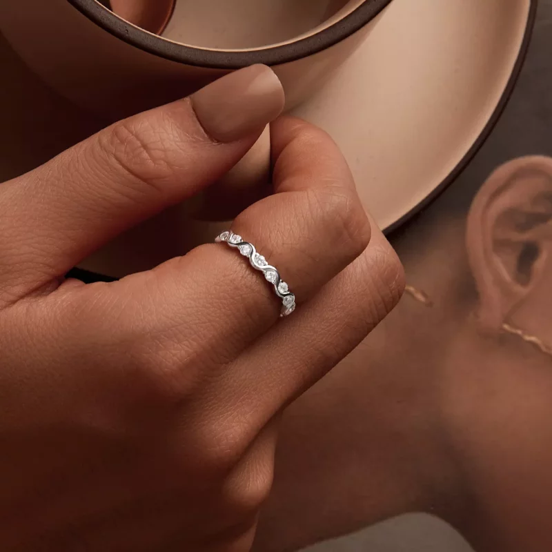 (imagen para) Anillo de olas estilo PANDORA - BSR515 - Ver 7