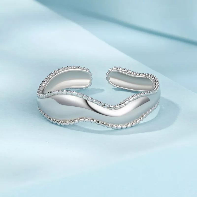 (imagen para) Anillo de olas estilo PANDORA - SCR1002-E - Ver 3