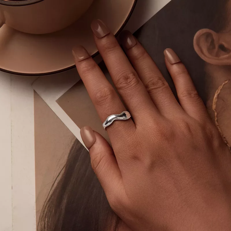 (imagen para) Anillo de olas estilo PANDORA - SCR1002-E - Ver 4
