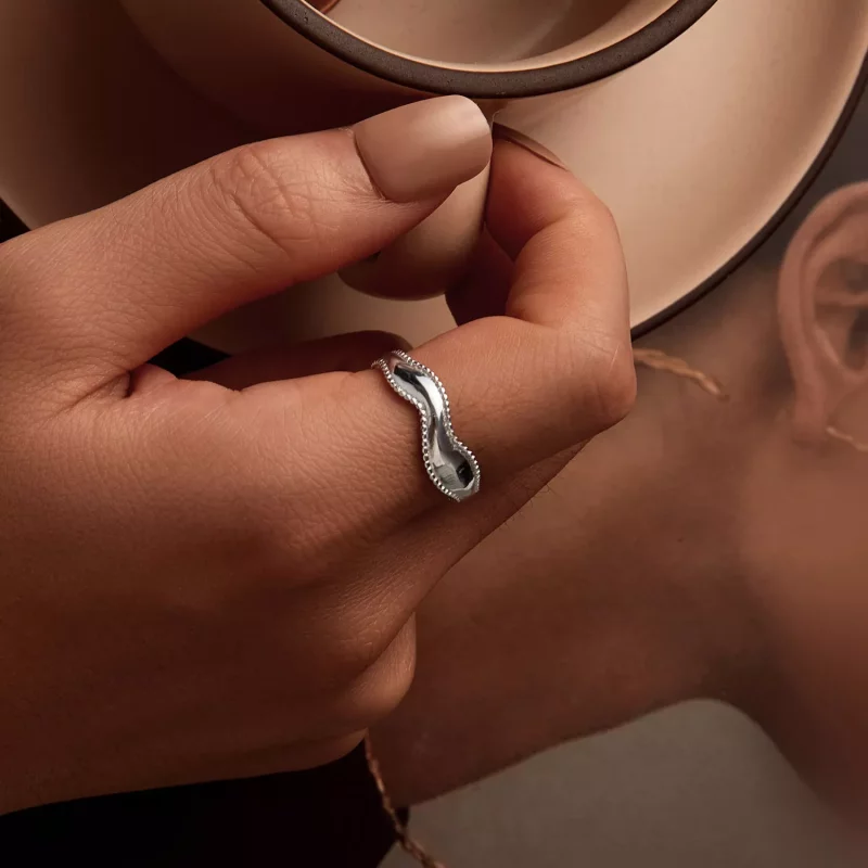 (imagen para) Anillo de olas estilo PANDORA - SCR1002-E - Ver 5