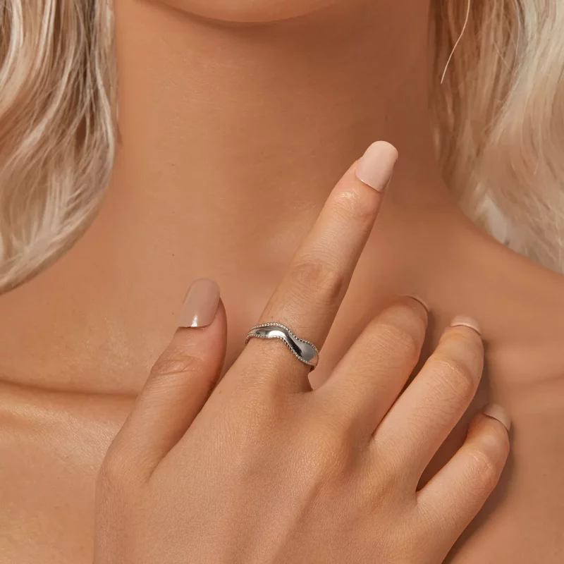 (imagen para) Anillo de olas estilo PANDORA - SCR1002-E - Ver 6