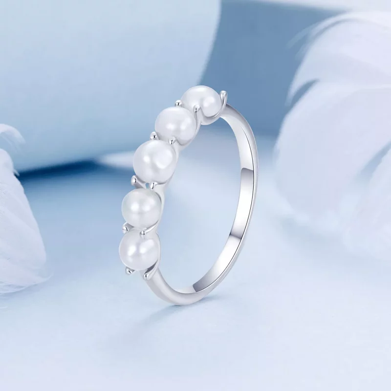 (imagen para) Anillo de perla natural estilo PANDORA - BSR510 - Ver 2