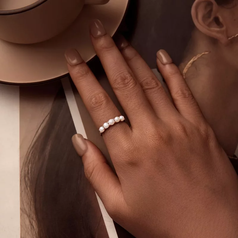(imagen para) Anillo de perla natural estilo PANDORA - BSR510 - Ver 6