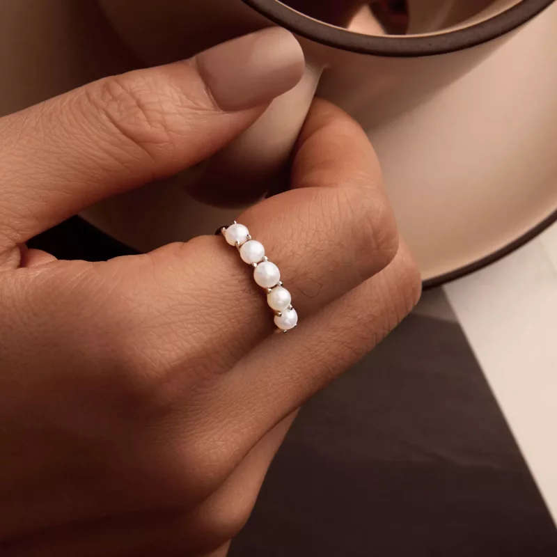 (imagen para) Anillo de perla natural estilo PANDORA - BSR510 - Ver 7