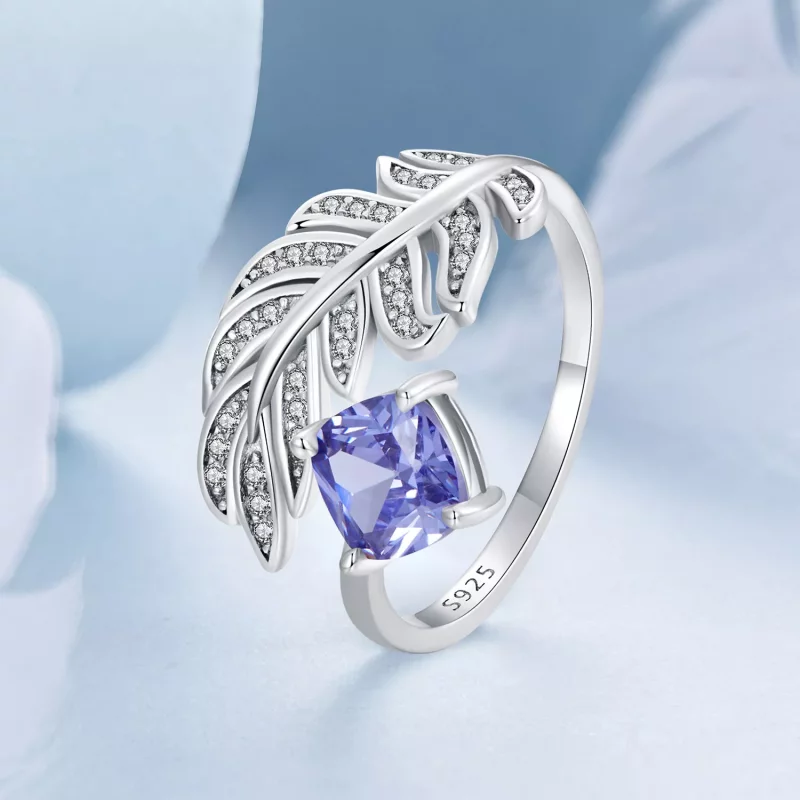 (imagen para) Anillo de plumas estilo PANDORA - BSR518-E - Ver 2