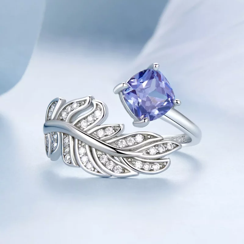 (imagen para) Anillo de plumas estilo PANDORA - BSR518-E - Ver 3