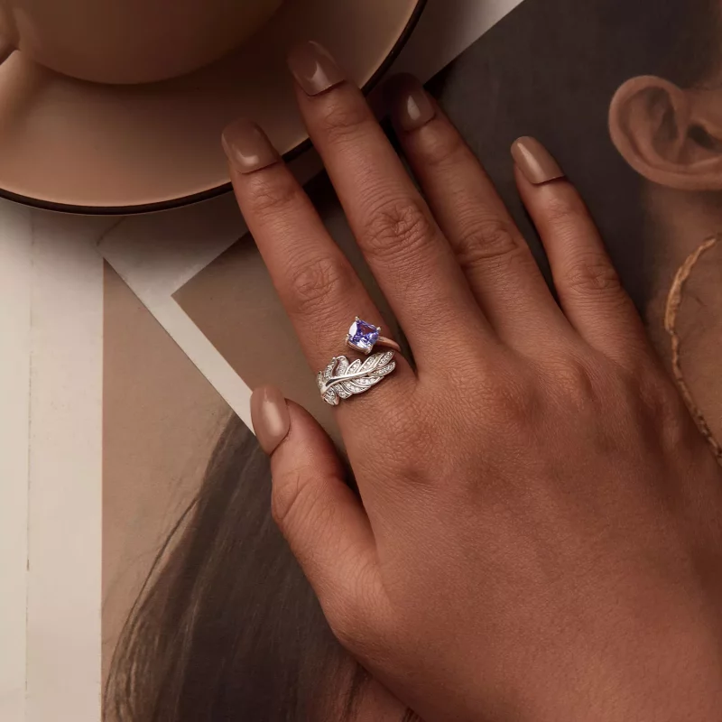 (imagen para) Anillo de plumas estilo PANDORA - BSR518-E - Ver 4