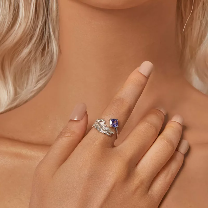 (imagen para) Anillo de plumas estilo PANDORA - BSR518-E - Ver 6