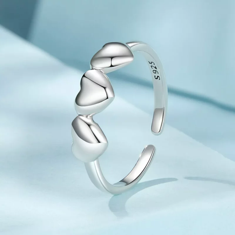 (imagen para) Anillo en forma de corazón estilo PANDORA - SCR1001-E - Ver 2