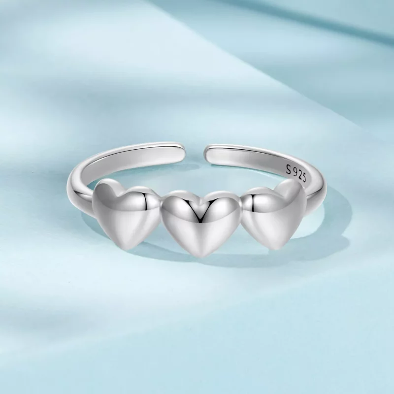 (imagen para) Anillo en forma de corazón estilo PANDORA - SCR1001-E - Ver 3