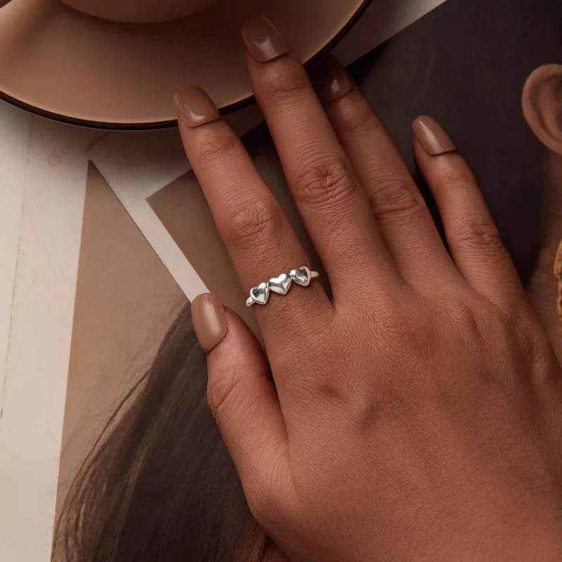 (imagen para) Anillo en forma de corazón estilo PANDORA - SCR1001-E - Ver 4