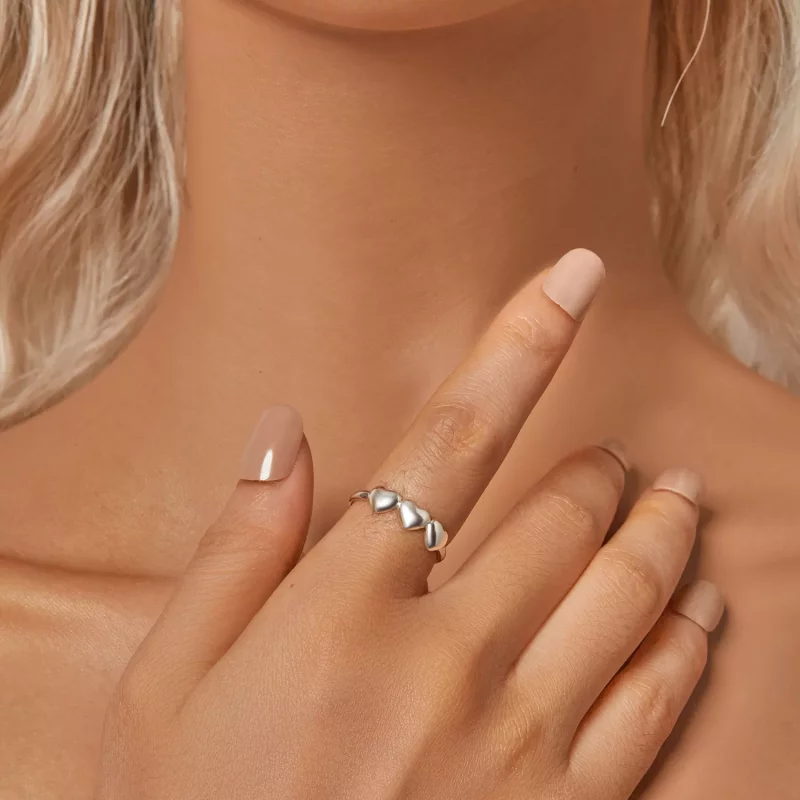 (imagen para) Anillo en forma de corazón estilo PANDORA - SCR1001-E - Ver 6