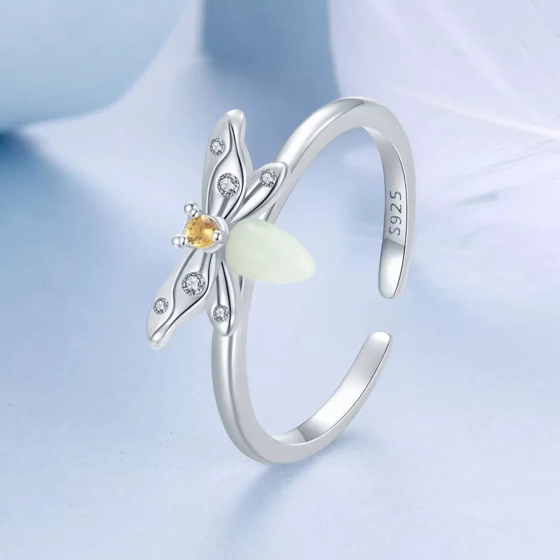 (imagen para) Anillo luminoso con abeja estilo PANDORA - BSR521-E - Ver 2