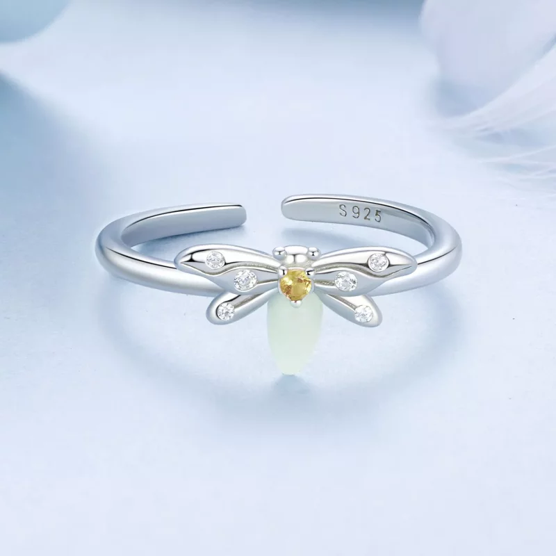 (imagen para) Anillo luminoso con abeja estilo PANDORA - BSR521-E - Ver 3