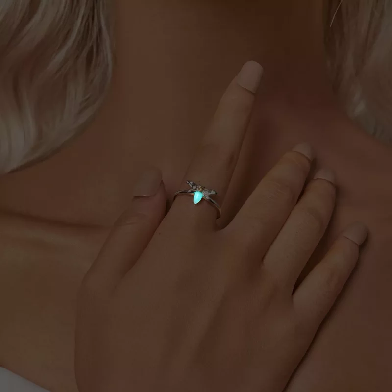 (imagen para) Anillo luminoso con abeja estilo PANDORA - BSR521-E - Ver 7