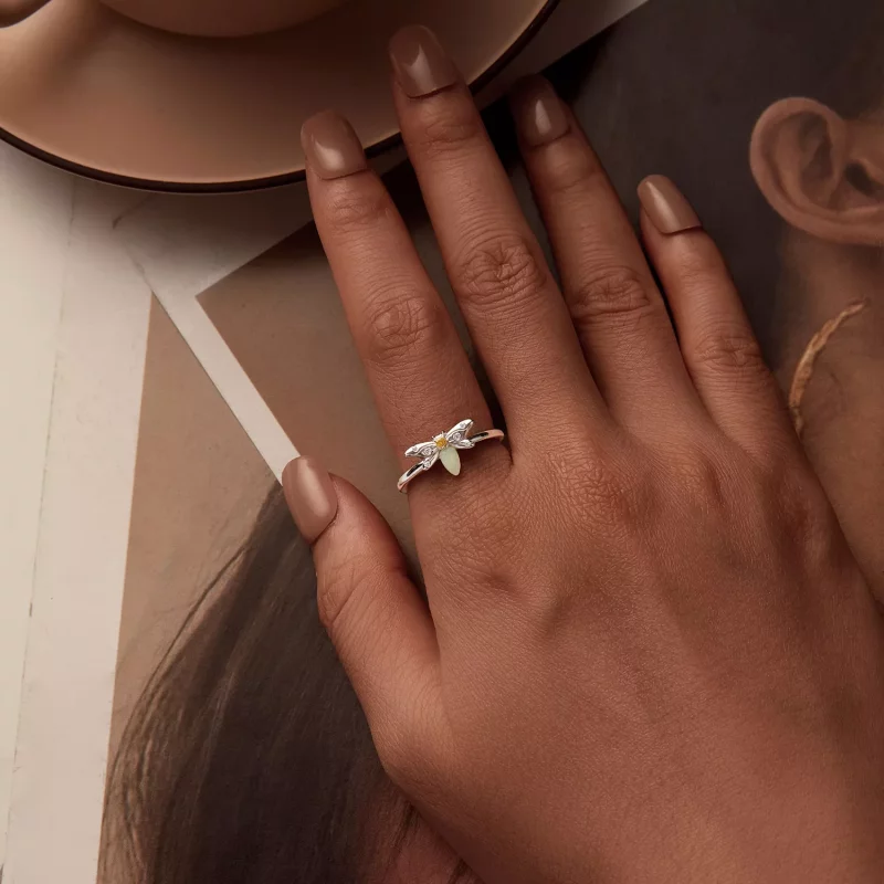 (imagen para) Anillo luminoso con abeja estilo PANDORA - BSR521-E - Ver 8