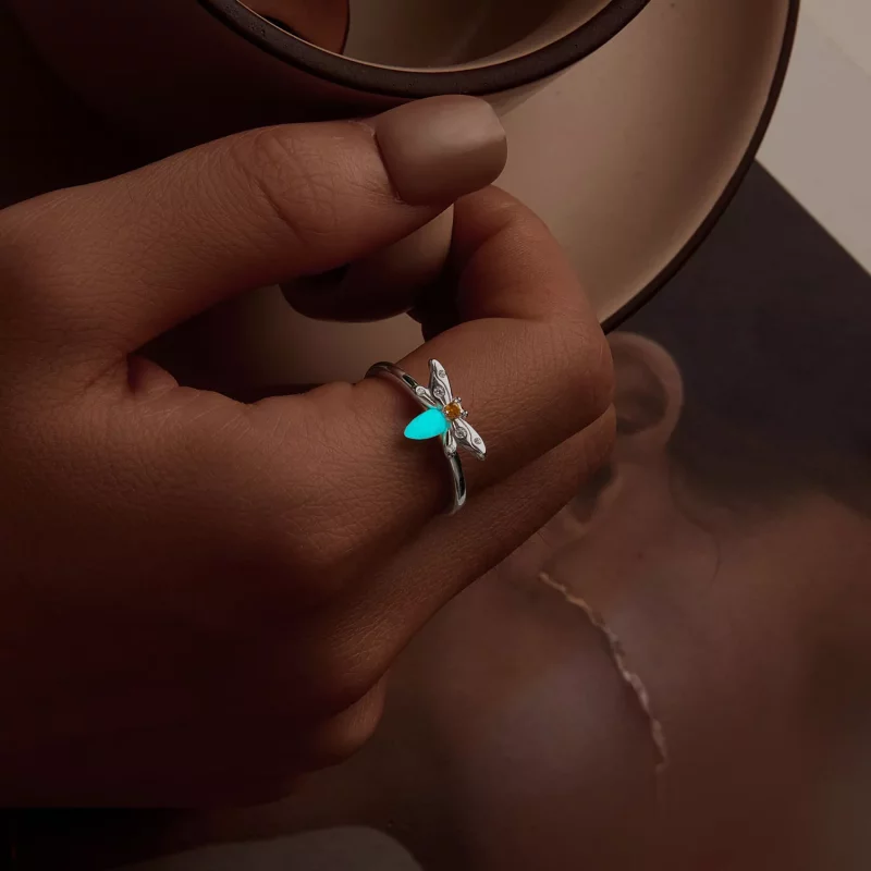 (imagen para) Anillo luminoso con abeja estilo PANDORA - BSR521-E - Ver 9