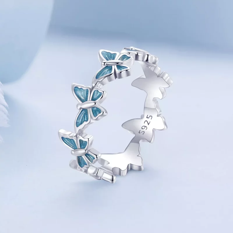 (imagen para) Anillo mariposa azul estilo PANDORA - BSR508 - Ver 2