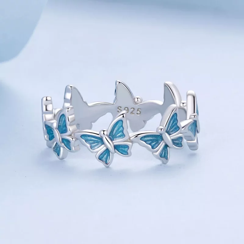 (imagen para) Anillo mariposa azul estilo PANDORA - BSR508 - Ver 3