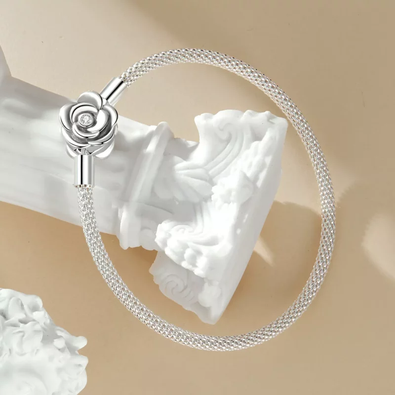 (imagen para) Cadena con base de rosa estilo PANDORA - SCB266 - Ver 2