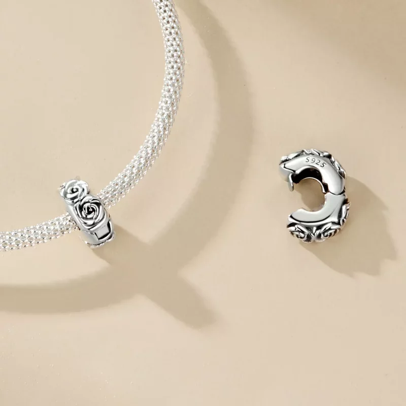 (imagen para) Charm con hebilla de posicionamiento estilo PANDORA Rose - SCC2706 - Ver 4