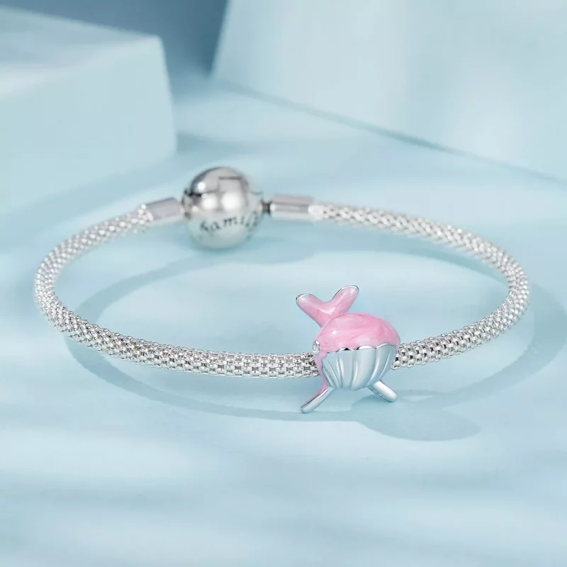 (imagen para) Charm de ballena rosa estilo PANDORA - SCC2707 - Ver 5