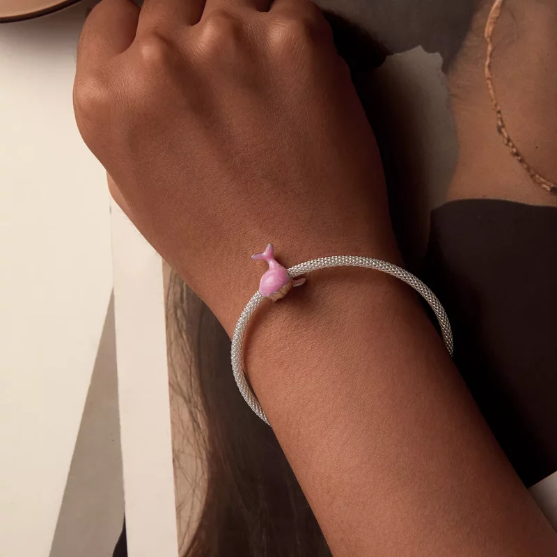 (imagen para) Charm de ballena rosa estilo PANDORA - SCC2707 - Ver 6
