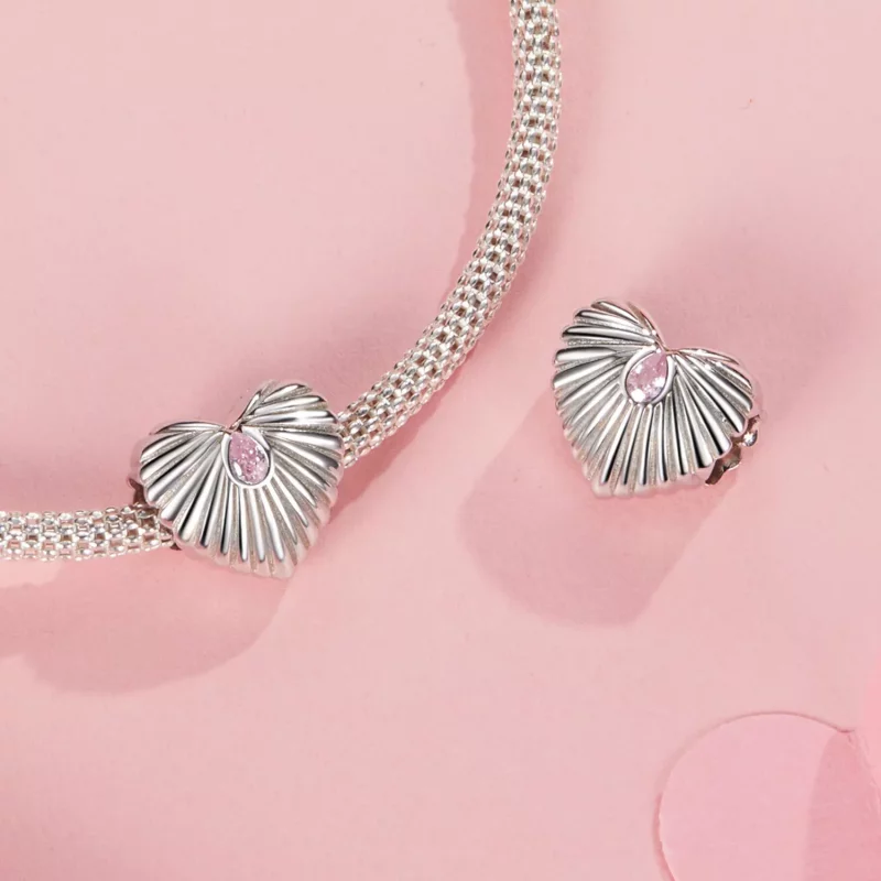 (imagen para) Charm de corazón estilo PANDORA - SCC2693 - Ver 4