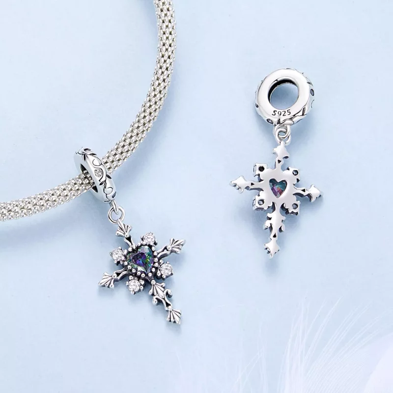 (imagen para) Charm de cruz estilo PANDORA - BSC970 - Ver 4